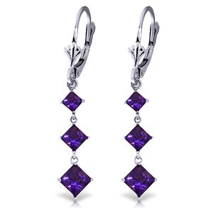 ALARRI 4.79 Carat 14K Solid White Gold Chandelier Earrings Amethyst