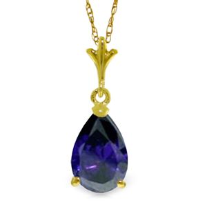 ALARRI 1.5 CTW 14K Solid Gold Necklace Natural Sapphire