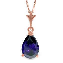 ALARRI 1.5 CTW 14K Solid Rose Gold Necklace Natural Sapphire