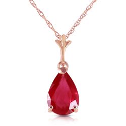 ALARRI 1.75 Carat 14K Solid Rose Gold Pear Ruby Necklace