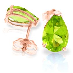 ALARRI 3 Carat 14K Solid Rose Gold Allure Peridot Stud Earrings