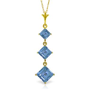 ALARRI 2.4 Carat 14K Solid Gold Well Versed Blue Topaz Necklace