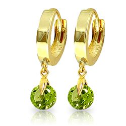 ALARRI 2 CTW 14K Solid Gold Hoop Earrings Natural Peridot