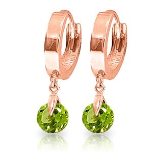 ALARRI 2 Carat 14K Solid Rose Gold Hoop Earrings Natural Peridot