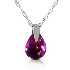 ALARRI 0.68 Carat 14K Solid White Gold Outline Of Life Amethyst Necklace