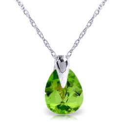 ALARRI 0.68 Carat 14K Solid White Gold Italian Romance Peridot Necklace