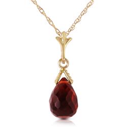 ALARRI 2.5 Carat 14K Solid Gold Necklace Briolette Garnet