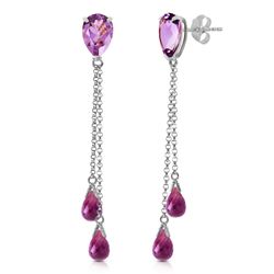 ALARRI 7.5 Carat 14K Solid White Gold Heart Can't Forget Amethyst Earrings