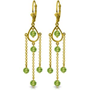 ALARRI 3 CTW 14K Solid Gold Paris Peridot Earrings