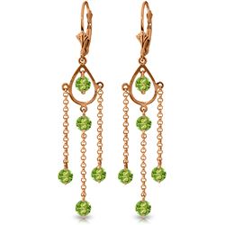 ALARRI 14K Solid Rose Gold Chandelier Earrings w/ Natural Peridots