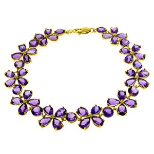 ALARRI 20.7 Carat 14K Solid Gold Bracelets Natural Amethyst