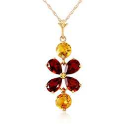 ALARRI 3.15 CTW 14K Solid Gold Felicita Garnet Citrine Necklace