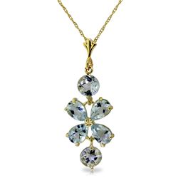 ALARRI 3.15 CTW 14K Solid Gold Necklace Aquamarine