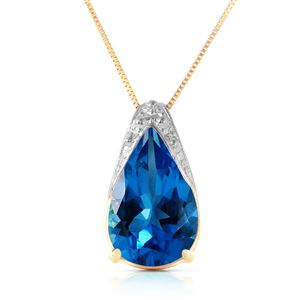 ALARRI 6 Carat 14K Solid Gold Lacuna Blue Topaz Necklace