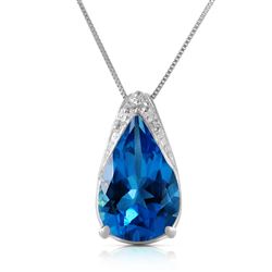 ALARRI 6 CTW 14K Solid White Gold Place To Stand Topaz Necklace