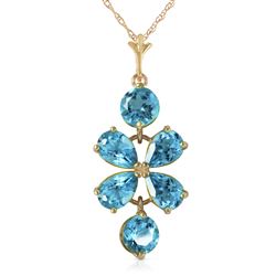 ALARRI 3.15 Carat 14K Solid Gold Passione Blue Topaz Necklace
