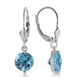 ALARRI 3.1 CTW 14K Solid White Gold Grace Your Ear Blue Topaz Earrings