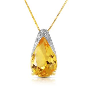 ALARRI 5 Carat 14K Solid Gold Necklace Natural Citrine