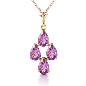 ALARRI 3 Carat 14K Solid Gold First Love Amethyst Earrings