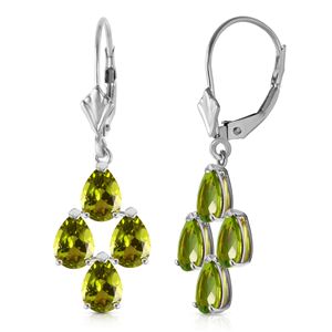 ALARRI 4.5 Carat 14K Solid White Gold Loving Peridot Earrings