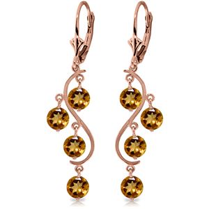 ALARRI 4.95 CTW 14K Solid Rose Gold Citrine Drop Earrings