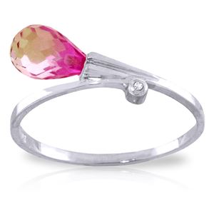 ALARRI 1.26 Carat 14K Solid White Gold I'll Be There Pink Topaz Diamond Ring