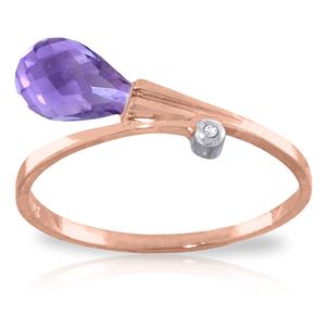 ALARRI 1.51 CTW 14K Solid Rose Gold Giggle Amethyst Diamond Ring