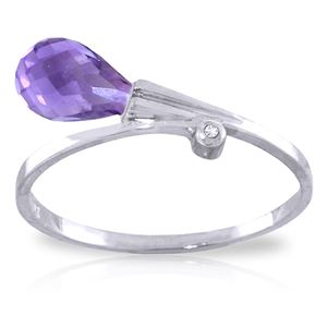 ALARRI 1.51 Carat 14K Solid White Gold I Still Believe Amethyst Diamond Ring