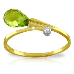 ALARRI 1.51 Carat 14K Solid Gold That Ain't Love Peridot Diamond Ring