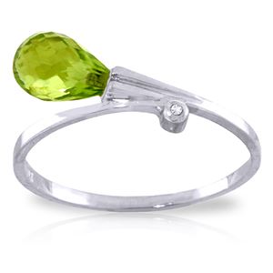 ALARRI 1.51 Carat 14K Solid White Gold Love Takes Rime Peridot Diamond Ring