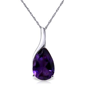 ALARRI 5 Carat 14K Solid White Gold Tireless Amethyst Necklace