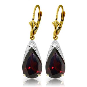 ALARRI 10 Carat 14K Solid Gold Leverback Earrings Natural Garnet