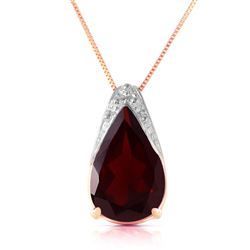 ALARRI 5 CTW 14K Solid Rose Gold Necklace Natural Garnet