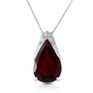 ALARRI 5 Carat 14K Solid White Gold Necklace Natural Garnet