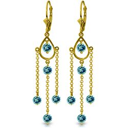 ALARRI 3 Carat 14K Solid Gold Gilded Age Blue Topaz Earrings