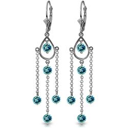 ALARRI 3 Carat 14K Solid Gold Spring Springs Blue Topaz Earrings