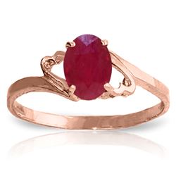 ALARRI 1.15 Carat 14K Solid Rose Gold Ring Natural Ruby