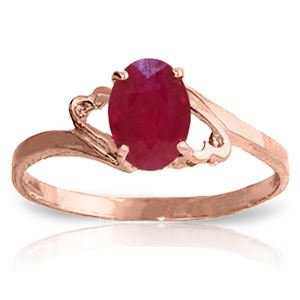 ALARRI 1.15 Carat 14K Solid Rose Gold Ring Natural Ruby