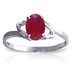 ALARRI 1.15 Carat 14K Solid White Gold Ring Natural Ruby