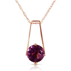 ALARRI 1.45 Carat 14K Solid Rose Gold Lullaby Amethyst Necklace