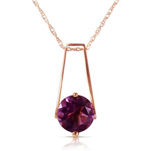 ALARRI 1.45 Carat 14K Solid Rose Gold Lullaby Amethyst Necklace