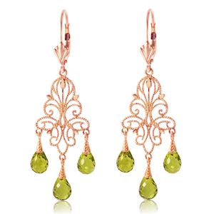 ALARRI 3.75 CTW 14K Solid Rose Gold Perdot Chandelier Earrings