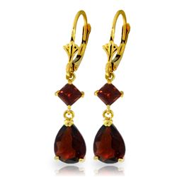 ALARRI 4.5 Carat 14K Solid Gold Beaute Garnet Earrings