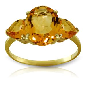 ALARRI 3.5 Carat 14K Solid Gold Ring Natural Citrine