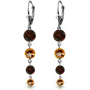 ALARRI 7.8 Carat 14K Solid White Gold Watching You Laugh Garnet Citrine Earrings