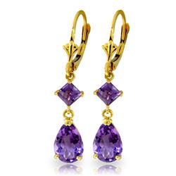 ALARRI 4.5 CTW 14K Solid Gold Beaute Amethyst Earrings