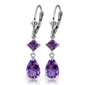 ALARRI 4.5 Carat 14K Solid White Gold Getting Close Amethyst Earrings