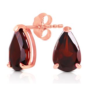 ALARRI 2.55 CTW 14K Solid Rose Gold Stud Earrings Natural Garnet