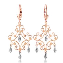 ALARRI 0.04 Carat 14K Solid Rose Gold Chandelier Diamond Earrings
