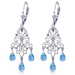 ALARRI 3.75 Carat 14K Solid White Gold Take Me Home Blue Topaz Earrings